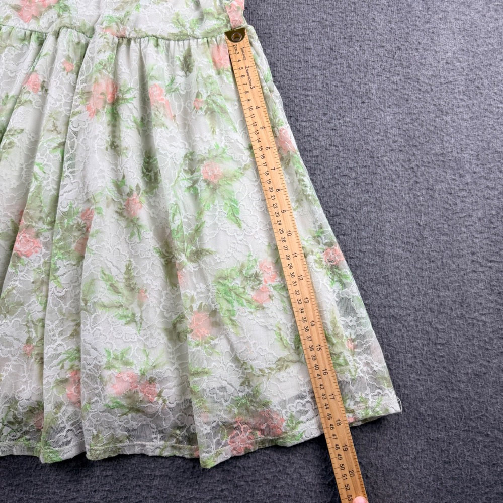 Disney Princess Floral Lace Off Shoulder Womens S Dress White Green Crochet Trim - Picture 7 of 8